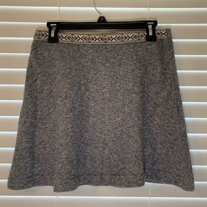 Grey Skirt with Patterned Waist
